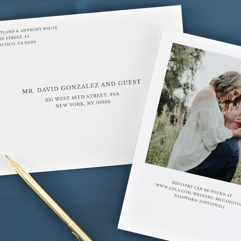 Sheffield Portrait | Gray Green | Zola Wedding & Bridal Shower Invitations