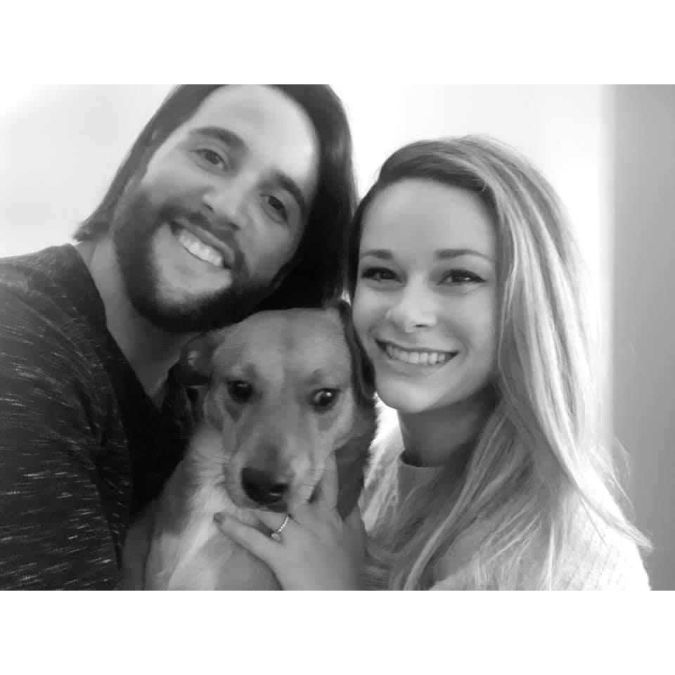 Moose was unsure how he felt about our engagement!