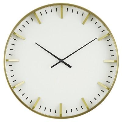 Product description page - Raised Marker 16" Wall Clock White/Brass - Threshold™