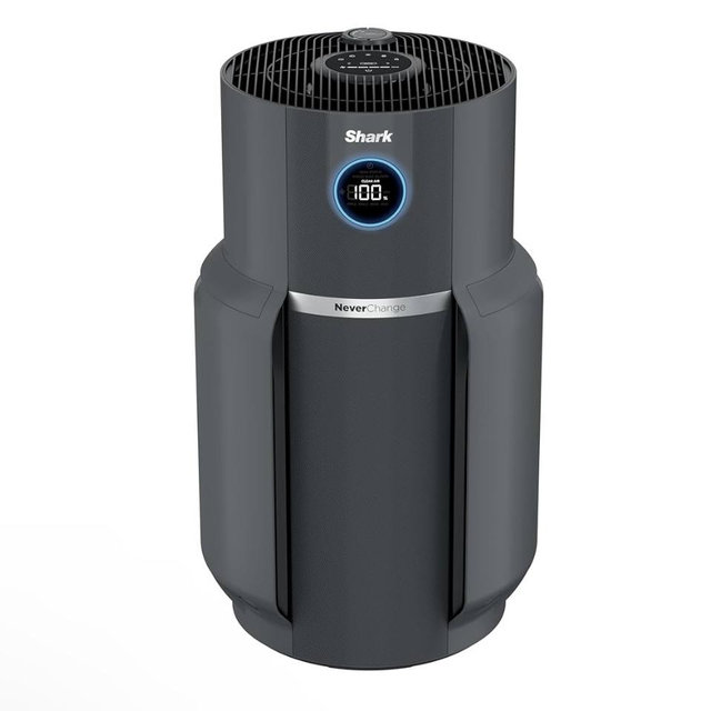 Shark Air Purifier for Home, NeverChange Max, 1,300 sq. ft. for Large Room, Kitchen, Home Office, HEPA-Exceeding Filter, Captures Pollutants, Pet Dander, Dust, Odor, Smoke, and More, HP301, Grey