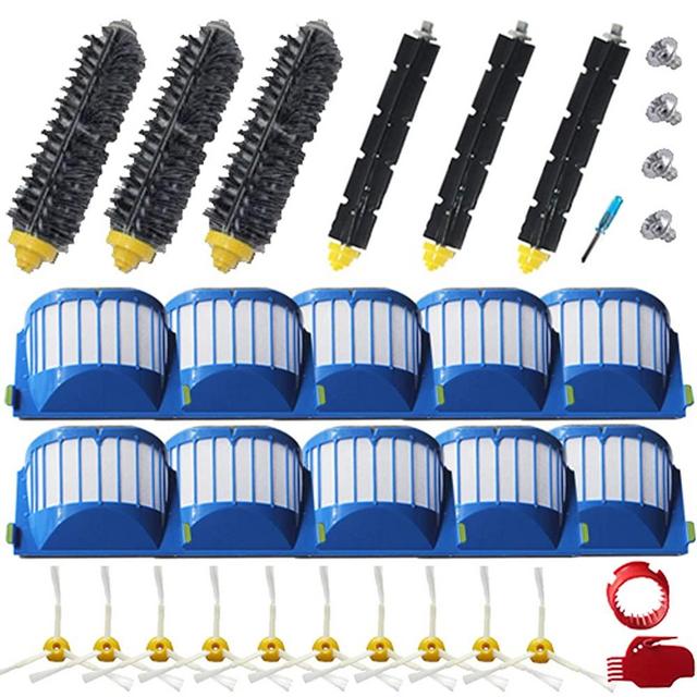 Amyehouse Replacement Parts Bristle & Flexible Brushes & Filters & Side Brush & Cleaning Tools for iRobot Roomba 600 Series 550 560 614 620 630 650 660 665 680 690 695 Vacuum Accessories