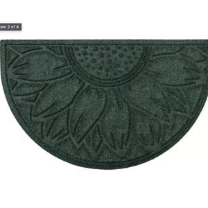 Everyspace Recycled Waterhog Doormat, Half Round, Sunflower, Evergreen