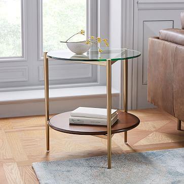 Mid-Century Art Display Side Table - Walnut
