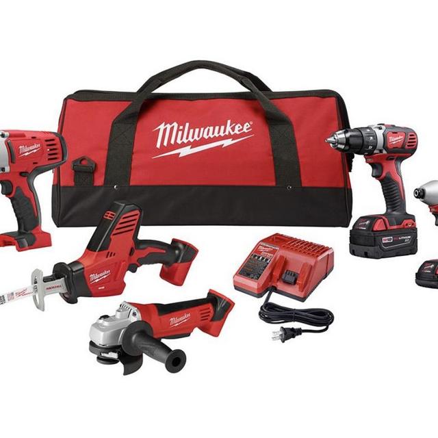 M18 18-Volt Lithium-Ion Cordless Combo Tool Kit (5-Tool) with Two Batteries, Charger, Tool Bag