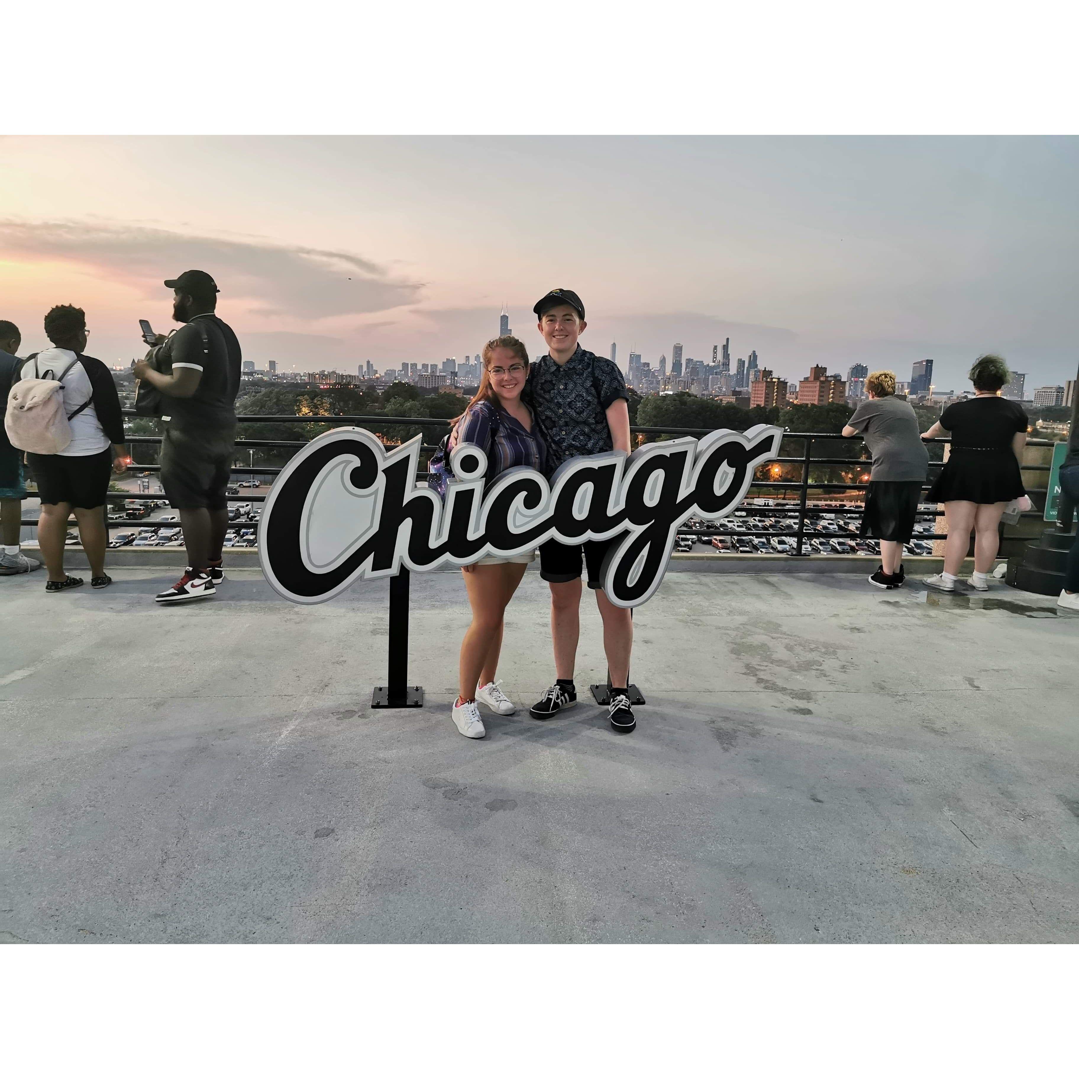 This is what we consider to be our first date. We went to a Sox game and they lost, but Caito won my heart. 🥹