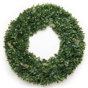 naturae decor 23-in Green Indoor/Outdoor Hanging Boxwood Artificial wreath