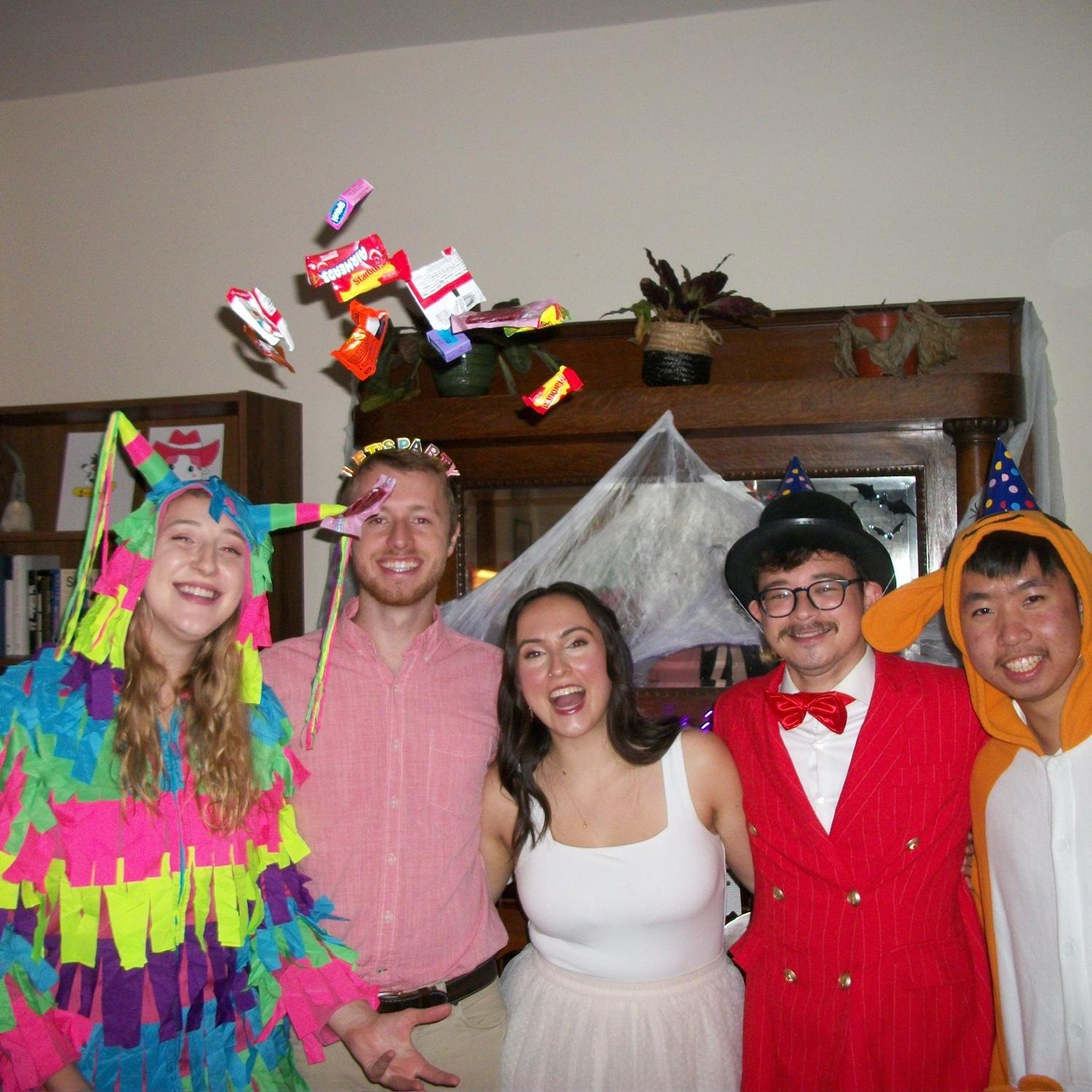 Halloween with the trivia crew - Jenna, Cam, and Tommy (best man)