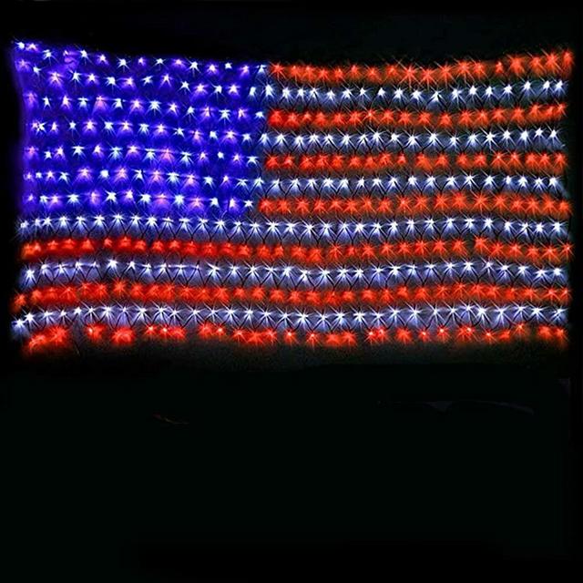 American Flag Lights with 420 Super Bright LEDs,KAZOKU Waterproof Led Flag Net Light of The United States for Yard,Garden Decoration, Festival, Holiday, Party Decoration,Christmas Decorations