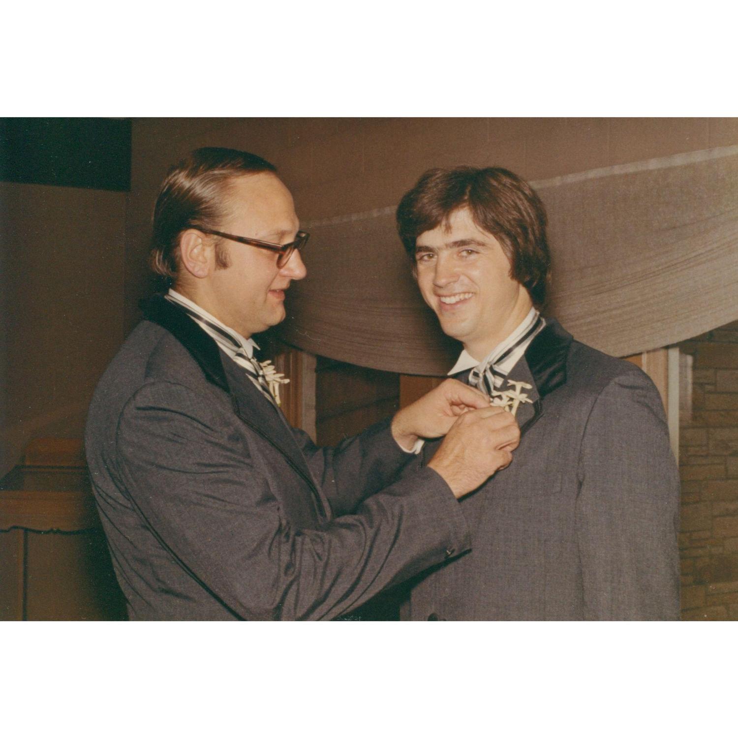 Just before the wedding in 1972