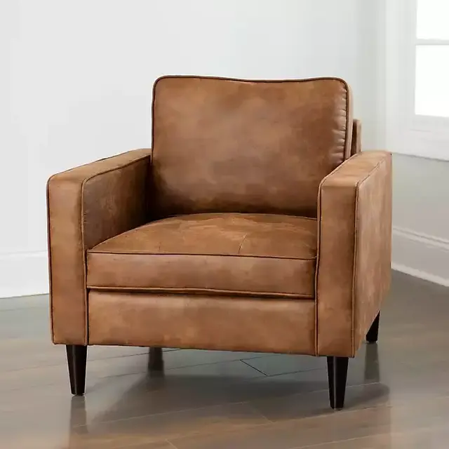 Brown Faux Leather Wyatt Armchair