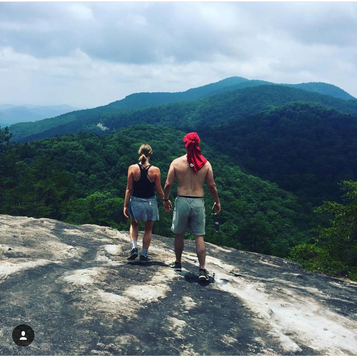 Hiking at Table Rock State Park in the South Carolina mountains.