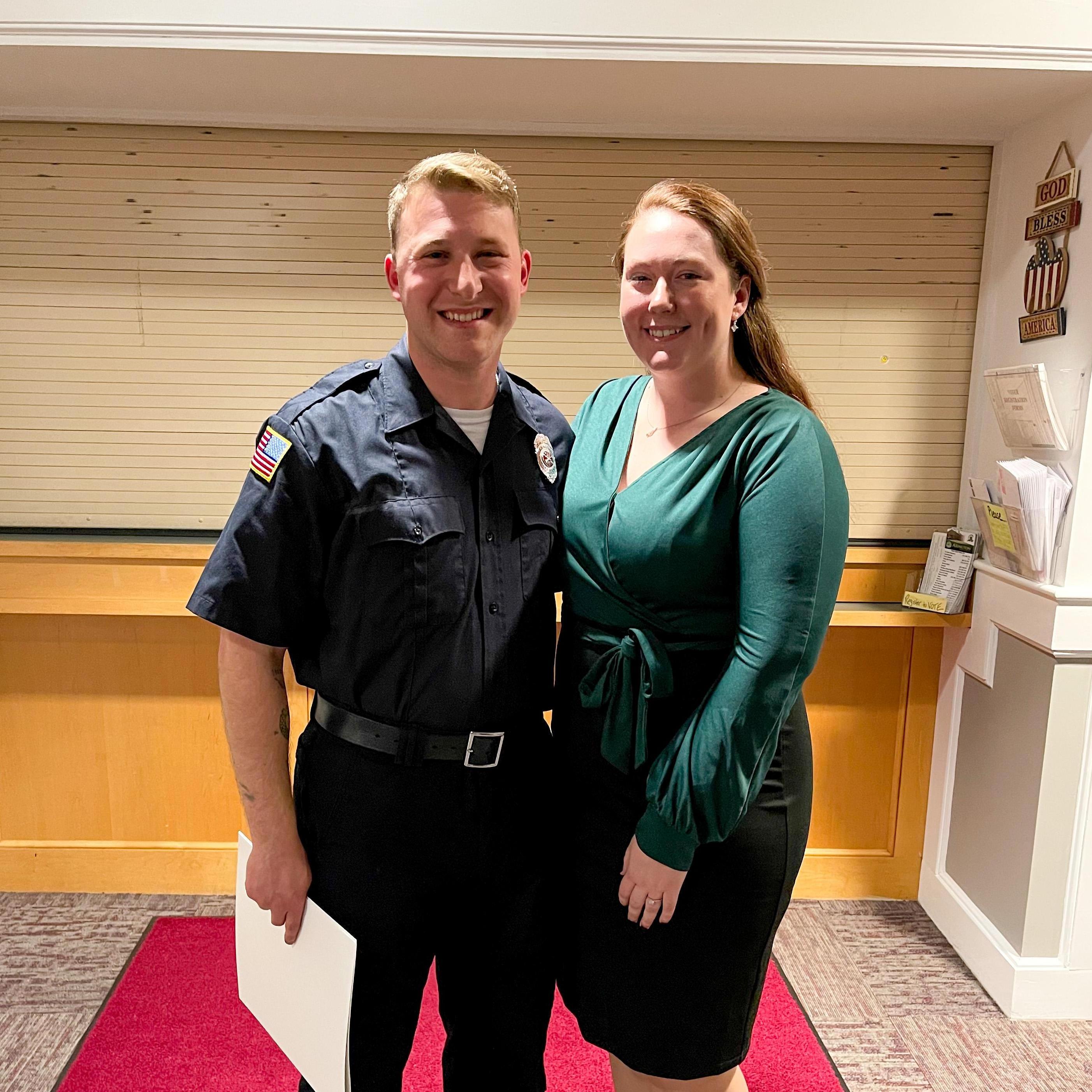 CJ's pinning ceremony for Abington Fire