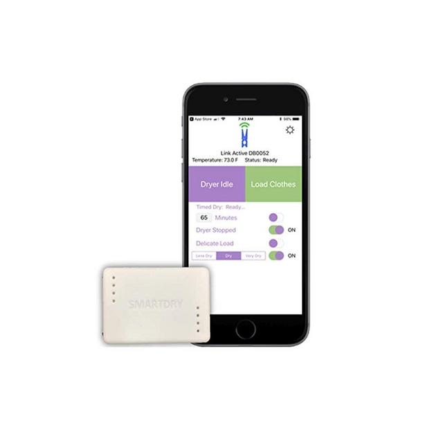 SmartDry Wireless Laundry Sensor and App, iOS and Android Mobile Devices. Compatible with Alexa. Smart Dry Notifications for any Clothes Dryer (Gas or Electric), Smart Home Clothes Dryer Accessory