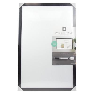 Ubrands Black Wood Frame Dry Erase Board with Marker - 23" x 35"