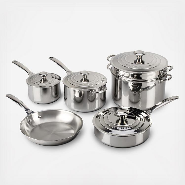 Le Creuset, Stainless 10-Piece Cookware Set | Zola
