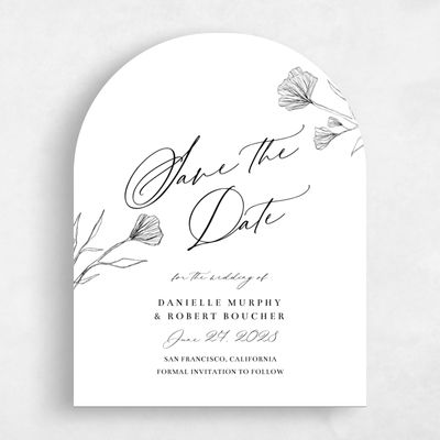 White Arch Wedding Save the Date - Ingrid Portrait