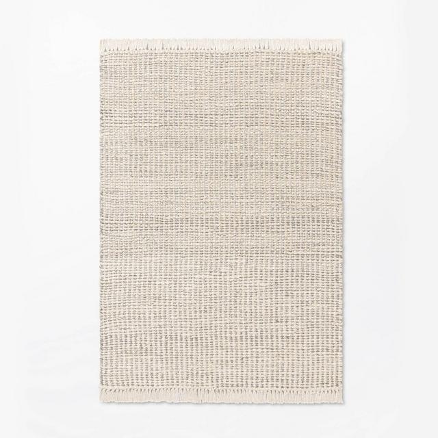 5'x7' Malibu Woven Jute Rug with Fringe Cream/Gray - Threshold™ designed with Studio McGee