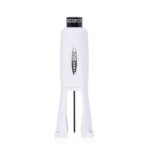 Cork Pops Matte Legacy Wine Bottle Opener With 4-Blade Foil Cutter, White