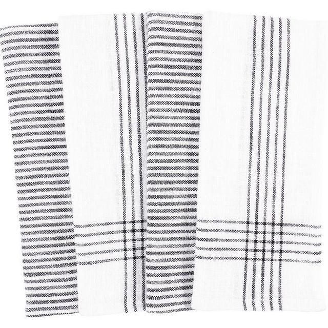 Monaco Washed Cotton Dish Towels, Set of 4 - Black