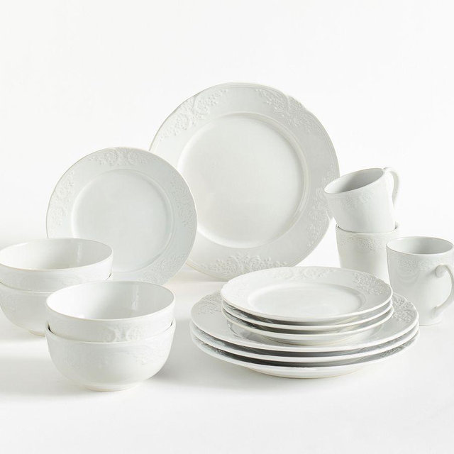 Ophelia Stoneware 16-Piece Dinnerware Set - White