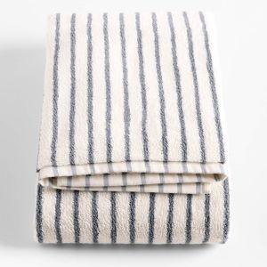 Organic Turkish Cotton Blue Stipe Bath Towel