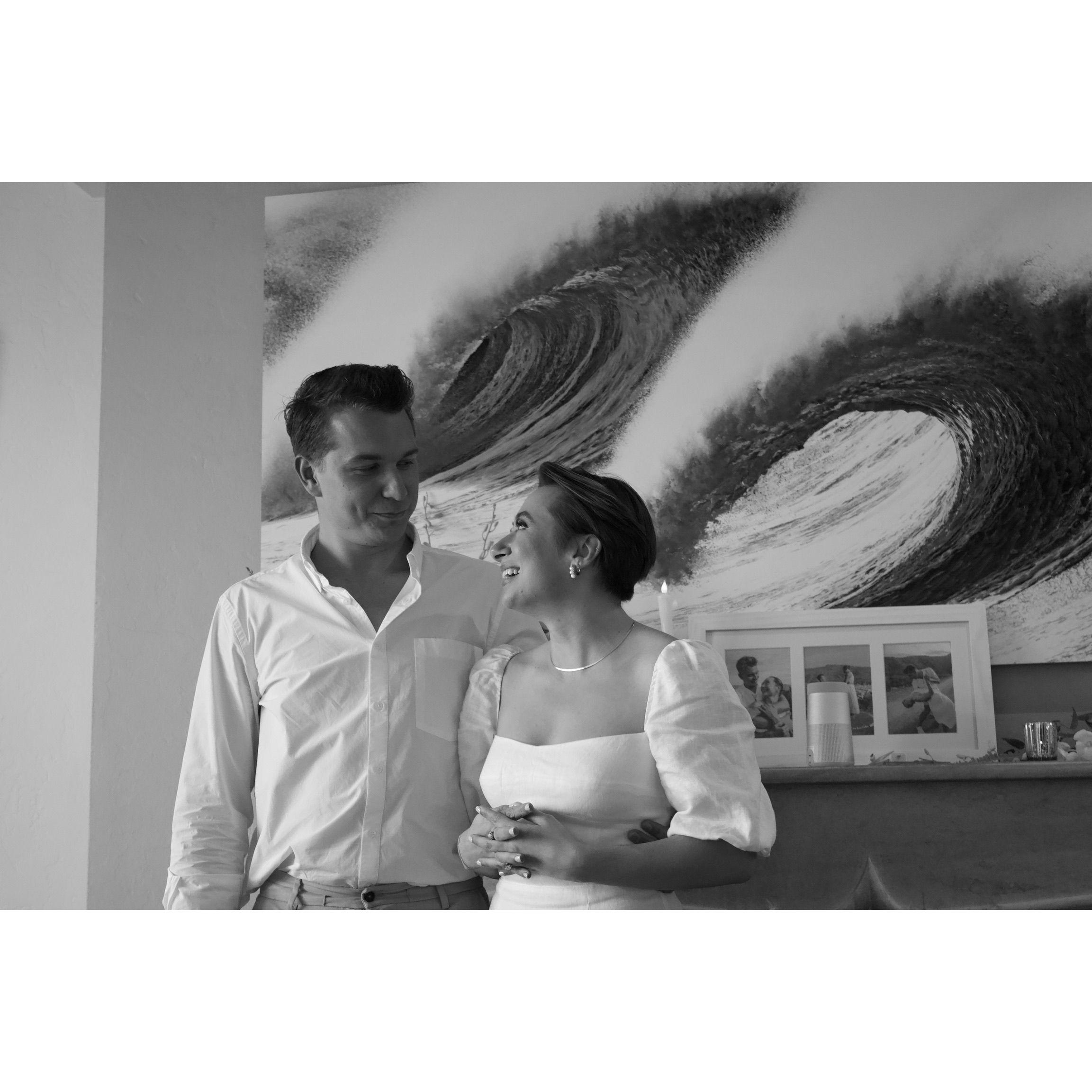 Victoria and Leo at their engagement party.