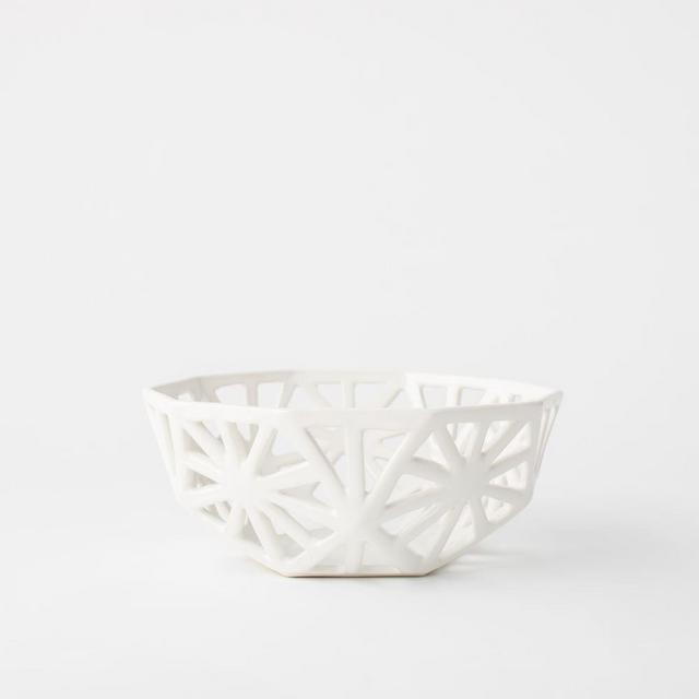 Geodesic Fruit Bowl, Ivory