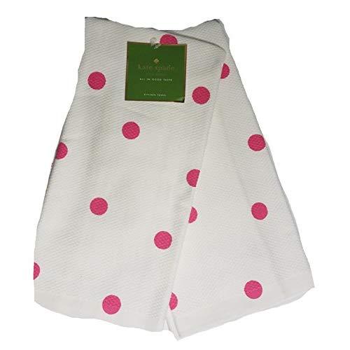 Kate Spade Polka Dot Dishtowels,Set of 2,Shocking Pink