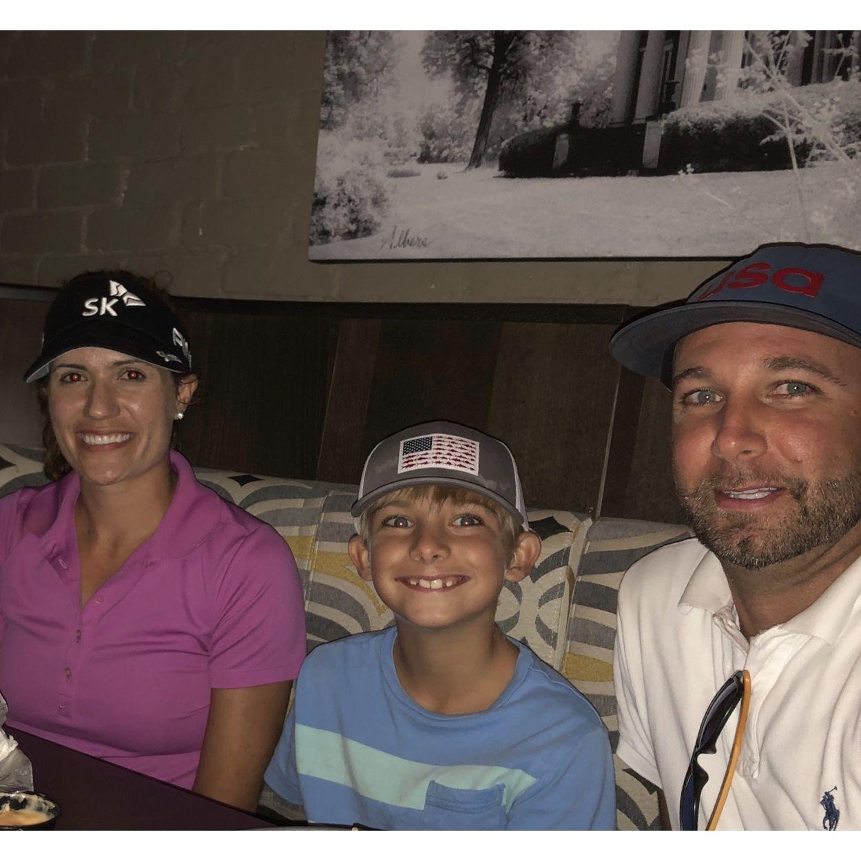 The very first photo of the 3 of us at Galvin's in Georgetown after a day of playing golf!