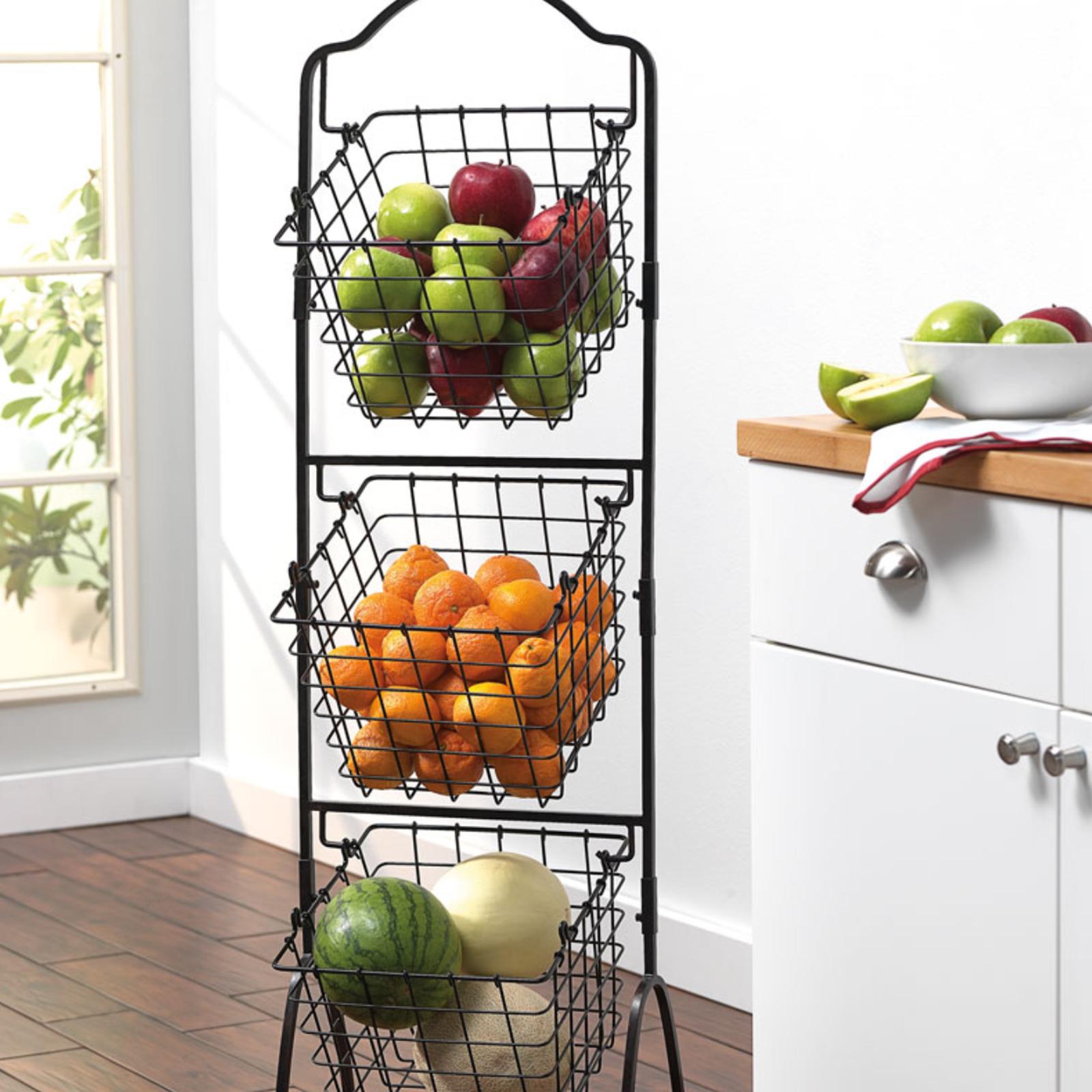 Mikasa, Gourmet Basics General Store 3-Tier Metal Basket | Zola