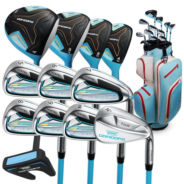 PGF Golf Men's/Lady's Concord Complete Golf Club Package Set [17-Pieces] [Flex: Regular/Ladies]