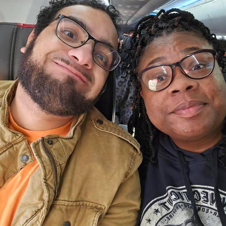 Our first flight together Fun fact: Marissa does not like flying