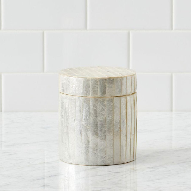 Capiz Canister, White
