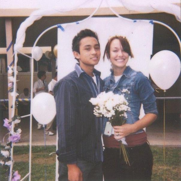 Our first "wedding" at senior year homecoming