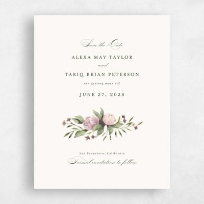 Dusty Pink Wedding Save the Date - Cordova Portrait