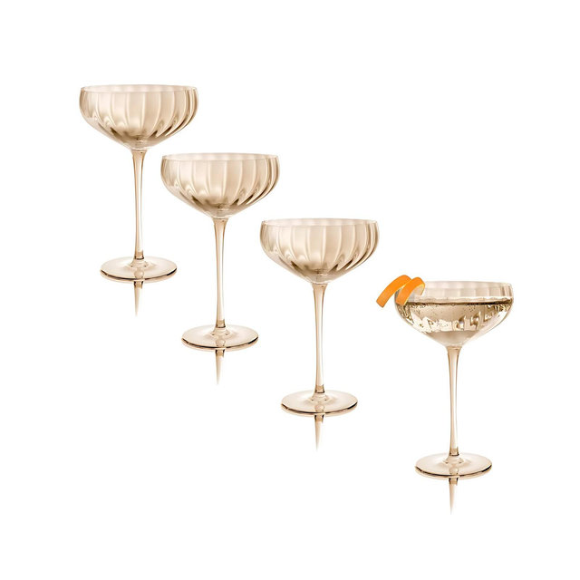 Qualia Glass Modern Coupe Glasses, Set of 4