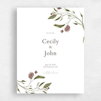 Taupe Mauve, Purple Wedding Save the Date - Beale Classic