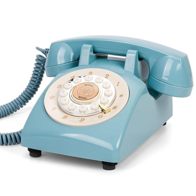 FiayaCom Audio Guest Book Wedding Phone, Preserve Your Special Occasions, Customized Audio Messages,for Wedding, Party, Confession (Art Deco, Fresh-Blue)