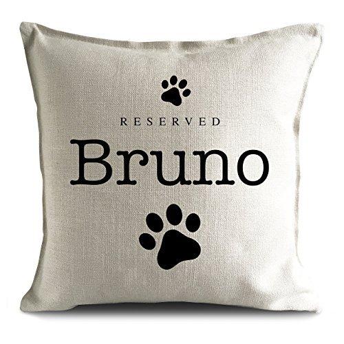 hiusan Personalized Dog Breed reserved Pet name strong Cushion Pillow Cover, paw prints