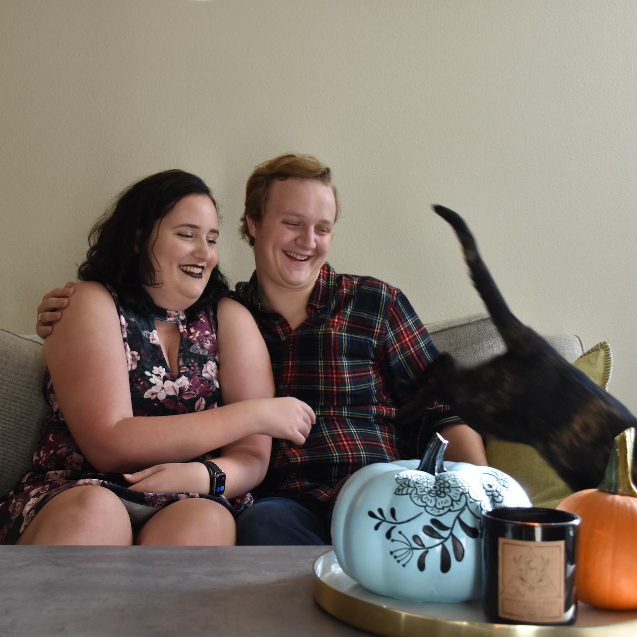 First Halloween in Houston with our first cat (RIP Pascal)