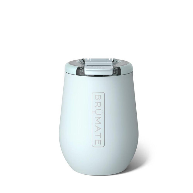 BrüMate Uncork'd 100% Leak-Proof 14oz Insulated Wine Tumbler with Lid - Vacuum Insulated Stainless Steel Wine Glass - Perfect For Travel & Outdoors (Blue Agave)