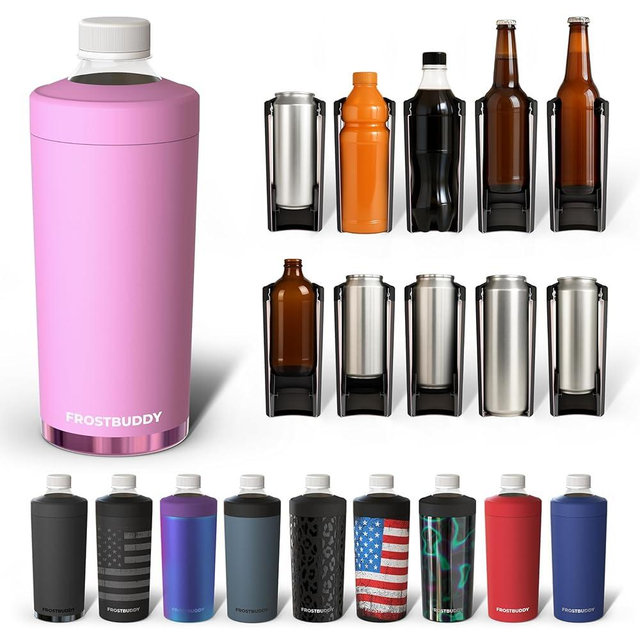 Universal Buddy XL Can Cooler by Frost Buddy - Fits 12-ounce, 16-ounce, 20-ounce, and 24-ounce Cans and Bottles - Keep Your Drinks Refreshingly Chilled for over 12 hours. (Gumdrop)