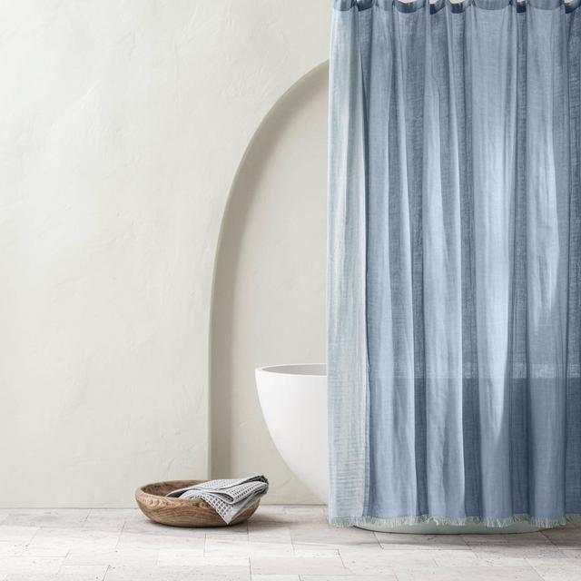 Gauze Shower Curtain Sky Blue - Casaluna™