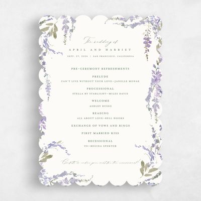 Purple Scalloped Wedding Program - Riga