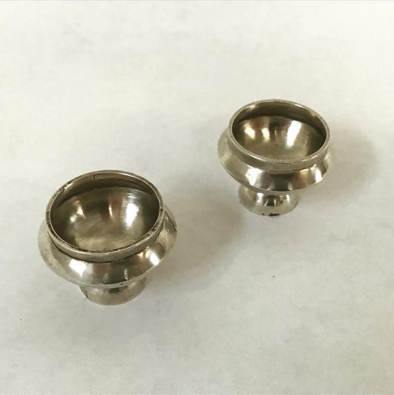 Mexican Silver Salt & Pepper Pinch Pots (set)