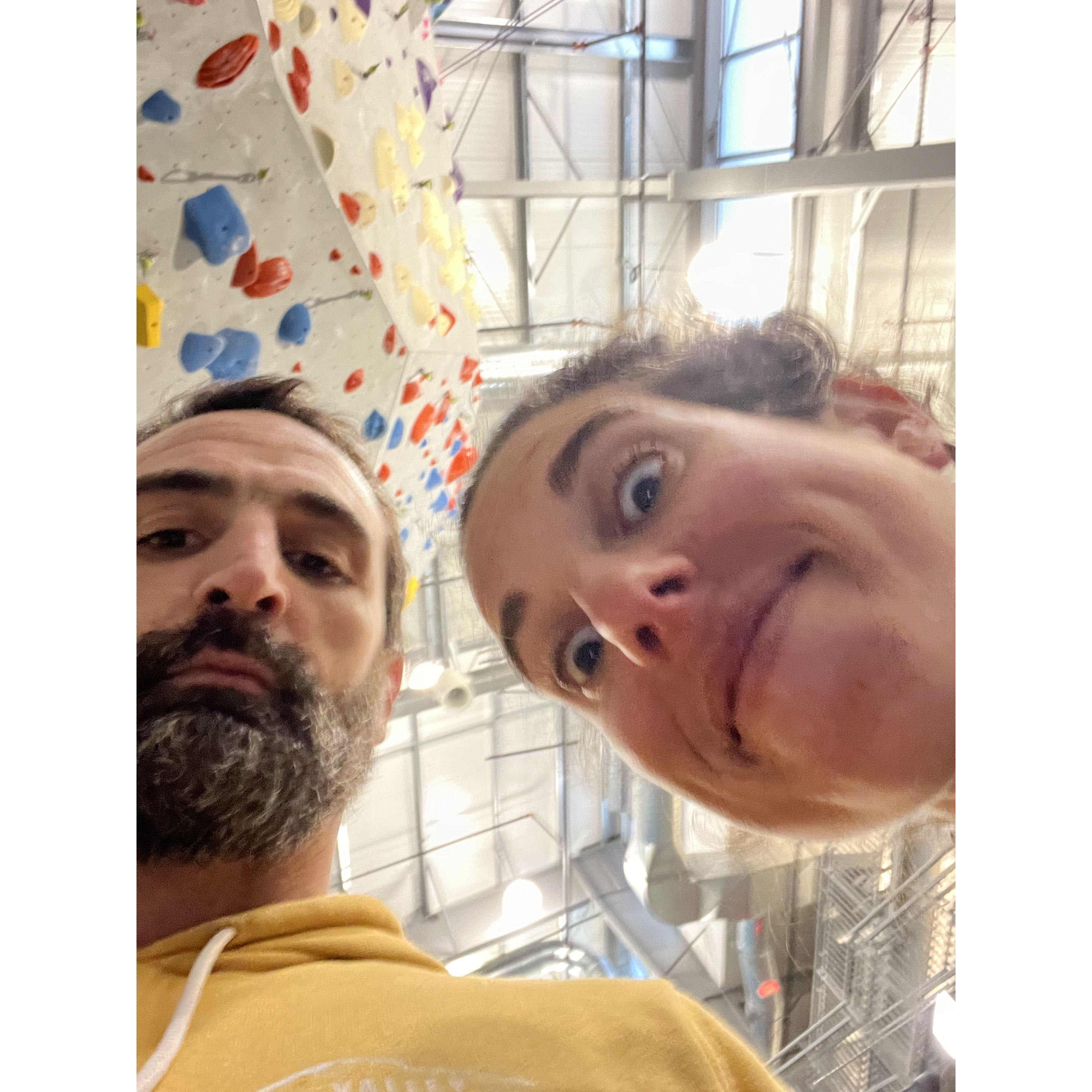 We went to a climbing gym