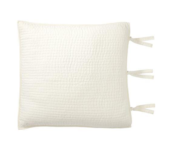 Pick-Stitch Handcrafted Sham, Euro, Ivory