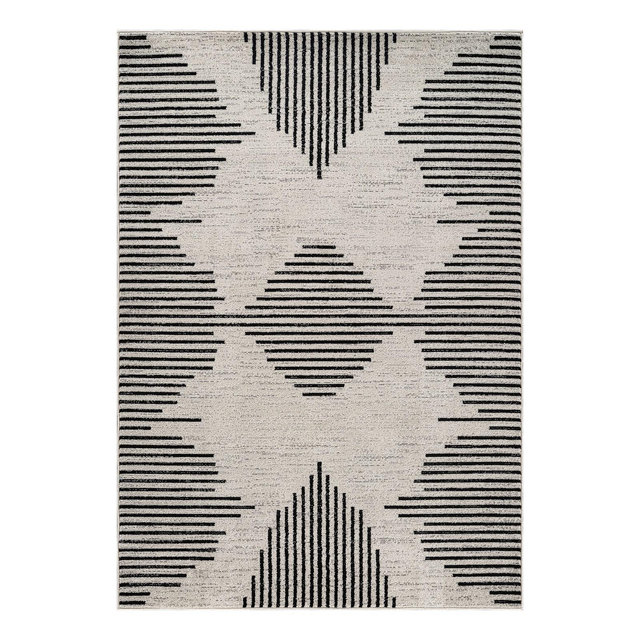 World Rug Gallery Modern Abstract Area Rug for Living Room, Bedroom, or Entryway – Low Pile Indoor Rug - CREAM 7'10"x10'