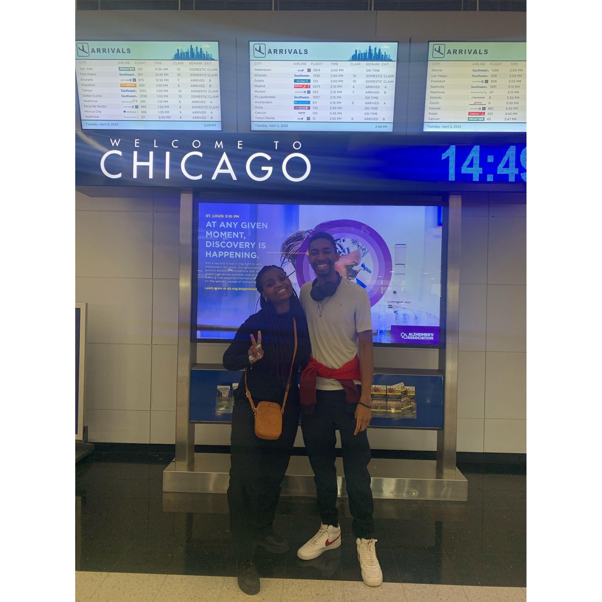 Christiana's first trip to chicago on 5th April 2022...