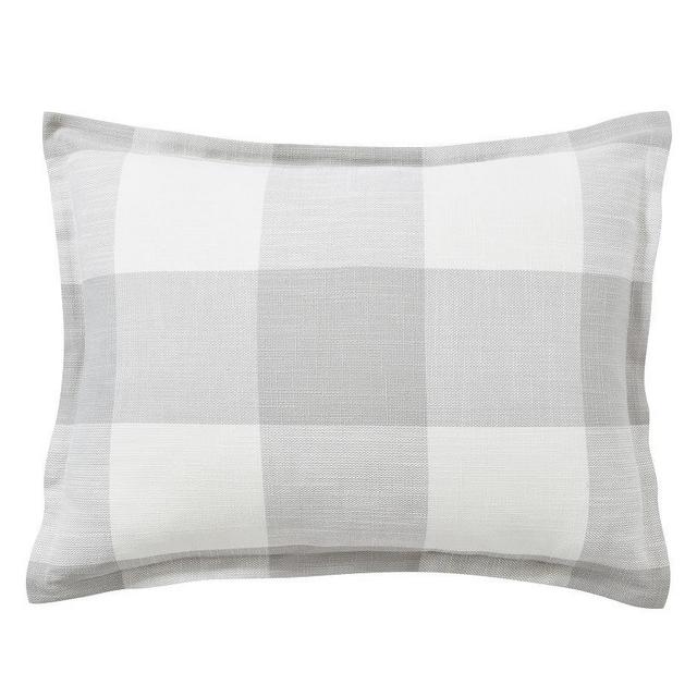Ivory/Smoke Bryce Buffalo Check Cotton Shams, Standard